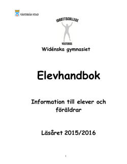 Elevhandbok - Västerås stad