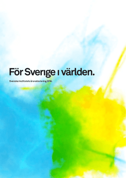 Årsredovisning 2014 - Svenska institutet