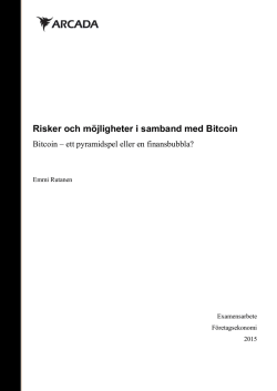 Risker och möjligheter i samband med Bitcoin