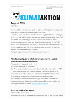 Medlemsbrev Klimatakton 2015-08