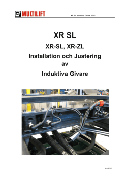 XR-SL, XR-ZL Installation och Justering av Induktiva Givare