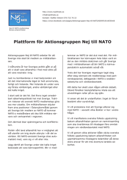 Plattform för Aktionsgruppen Nej till NATO