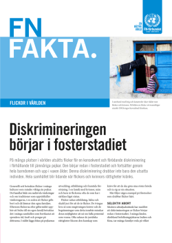Diskrimineringen börjar i fosterstadiet - Svenska FN