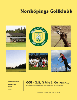 Verksamhetsplan 2015 - Norrköpings Golfklubb