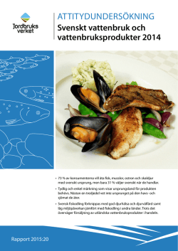 Svenskt vattenbruk och vattenbruksprodukter - bild