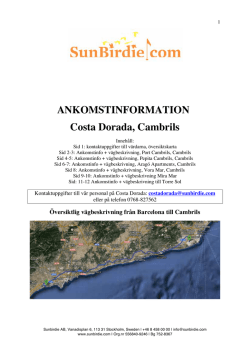 Ankomstinformation Spanien, Costa Dorada, Cambrils
