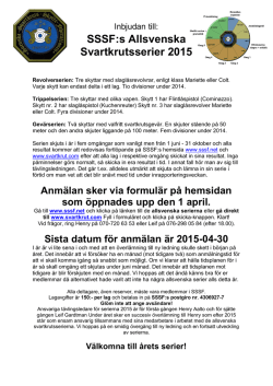 SSSF:s Allsvenska Svartkrutsserier 2015