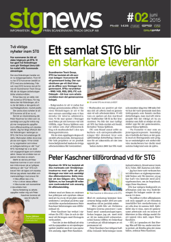 STG News nr2 2015 - Scandinavian Track Group