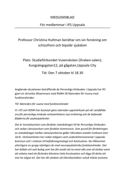 MEDLEMSBLAD För medlemmar i IFS Uppsala Professor Christina