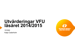 Utvärdering VFU 2014/2015