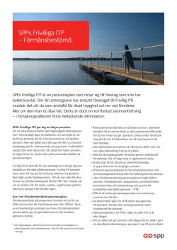 SPPs Frivilliga ITP - Förmånsbestämd