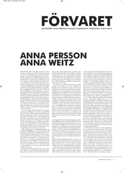 Intervju med Anna Persson och Anna Weitz i