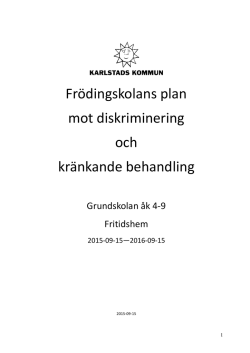 Frödingskolans plan mot diskriminering och kränkande behandling