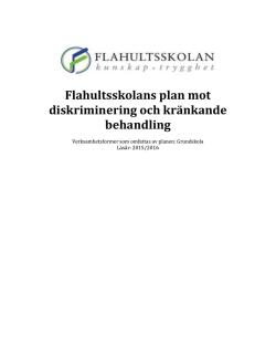 Likabehandlingsplan för Flahultsskolan