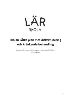 Skolans Likabehandlingsplan 2015-2016