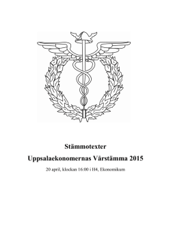 Stämmotexter VT15 - Uppsalaekonomerna