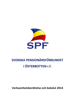 Verksamhetsberättelse 2014 - SPF Österbotten