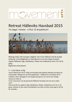 Retreat Hälleviks Havsbad 2015