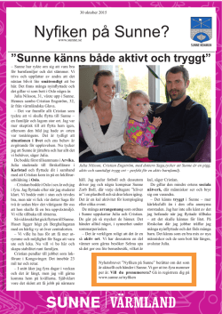 Nyhetsbrev från Sunne, nr 3 2015