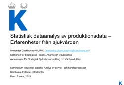 Statistisk dataanalys av produktionsdata från