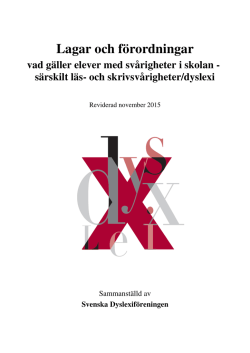 Lagar och förordningar - Svenska Dyslexiföreningen