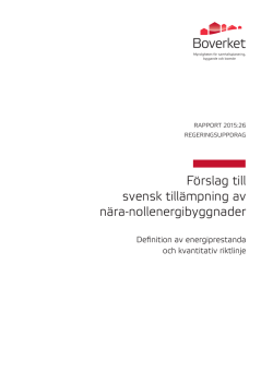 Förslag till svensk tillämpning av nära-nollenergibyggnader