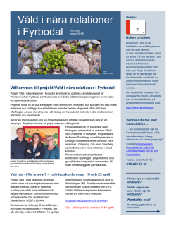 Våld i nära relationer i Fyrbodal - Pressmeddelanden från Västra