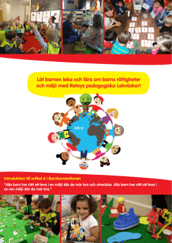 Låt barnen leka och lära om barns rättigheter och miljö med Retoys