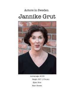 Jannike Grut - Actors in Sweden