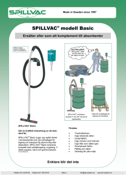 SPILLVAC® modell Basic - QH