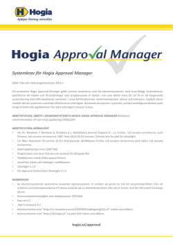 Systemkrav för Hogia Approval Manager Mobile