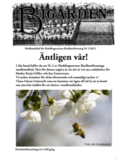 Bigården 2015-2 - Huddingeortens Biodlareförening