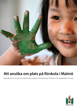 Att ansöka om plats på förskola i Malmö