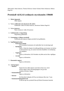 Protokoll KAS styrelsemöte 2015-06-08