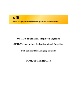 A Book of Abstracts - Linköping University