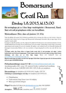 Inbjudan till Bomarsund Trail Run
