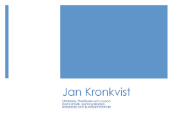 Jan Kronkvist - Kronkvist Kommunikation AB