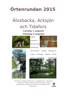 Örtenrundan 2015 Älvsbacka, Acksjön och Tidafors