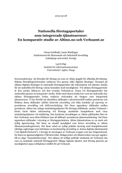 En komparativ studie av Altinn.no och Verksamt.se