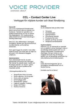 CCL – Contact Center Live