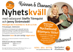 Kvinnor & Ekonomi - Sparbanken i Karlshamn