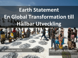Earth Statement En Global Transformation till Hållbar Utveckling