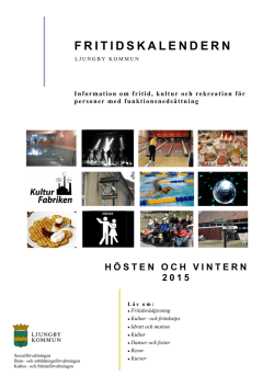 Fritidskalender för hösten och vintern 2015. Information