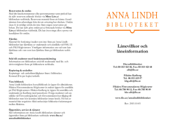 Anna Lindh-bibliotekets lånevillkor