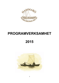 PROGRAMVERKSAMHET 2015