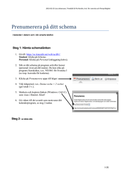Prenumerera pa ditt schema