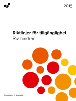 Riktlinjer för tillgänglighet - Riv hindren (pdf, 1 MB, öppnas i nytt