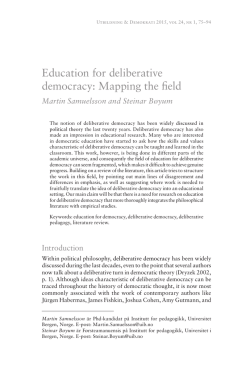Education for deliberative democracy: Mapping the field
