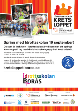 Spring med Idrottsskolan 19 september! kretsloppetiboras.se