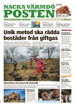 Unik metod ska r&auml;dda bost&auml;der fr&aring;n giftgas